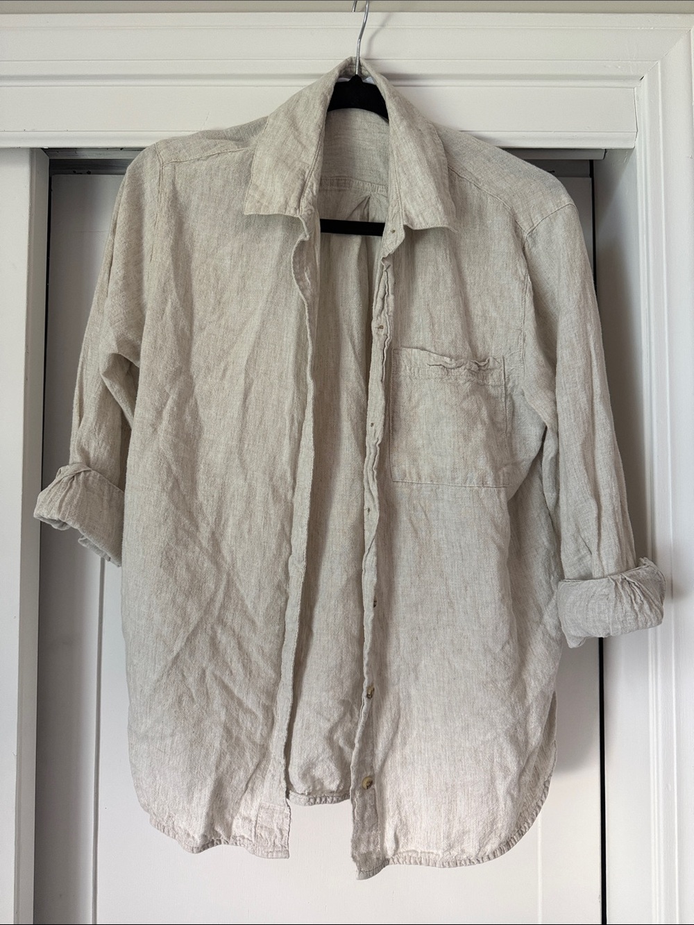 Old Navy Beige Button-Up Shirt
